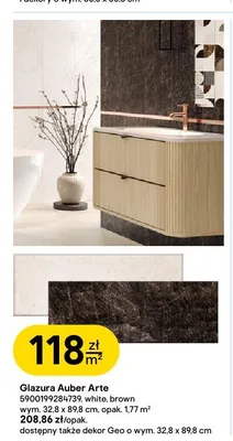Glazura Auber Arte brown Tubądzin promocja w Castorama