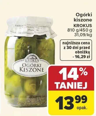 Ogórki kiszone promocja w Carrefour