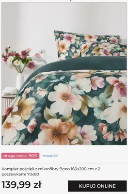 Komplet pościeli z mikrofibry Bono 160x200 cm z 2 poszewkami 70x80 promocja w home&you