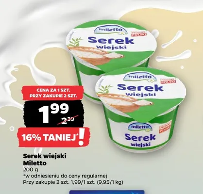 Serek wiejski Miletto promocja w Netto