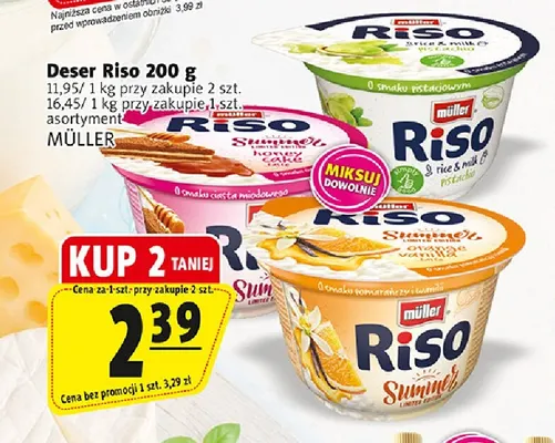 Deser Riso Müller o smaku pistacjowym promocja w Prim Market