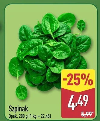 Szpinak promocja w Aldi