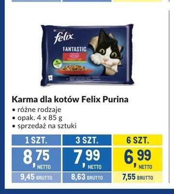 Karma dla kotów Felix Purina 4-pak promocja w Makro