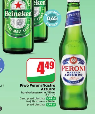 Piwo Peroni Nastro Azzurro promocja w Dino