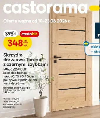 Skrzydło drzwiowe Toreno z czarnymi szybkami Fortia promocja w Castorama