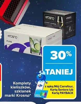 Komplety kieliszków i szklanek Krosno promocja w Carrefour