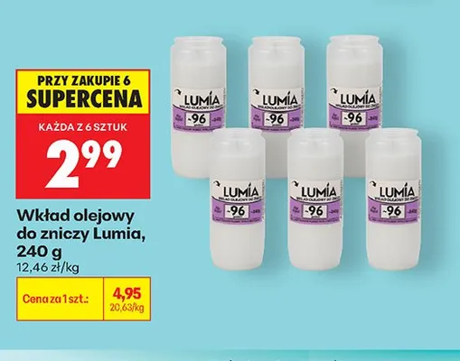 Wkład olejowy do zniczy Lumia promocja w Biedronka