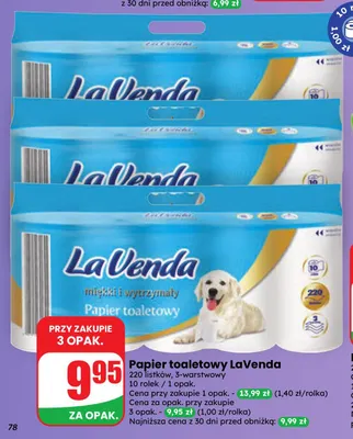 Papier toaletowy La Venda 10-pak promocja w Dino
