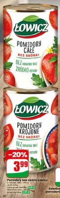 Pomidory całe bez skórki Łowicz promocja w Dino