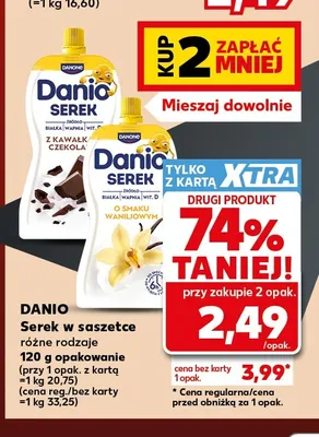 Serek w saszetce Danio o smaku waniliowym promocja w Kaufland