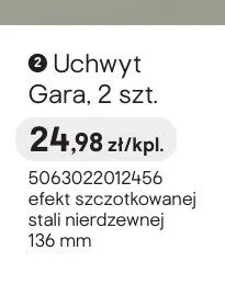 Uchwyt Gara efekt szczotkowanej stali nierdzewnej 136mm 2-pak promocja w Castorama