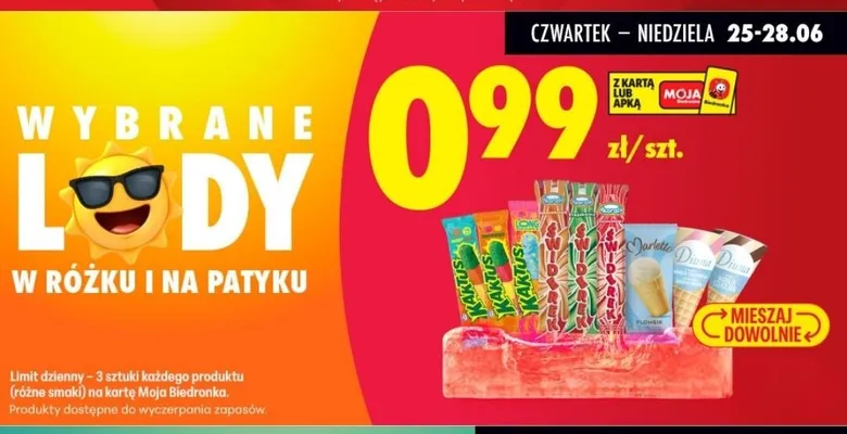 Lody w rożku Marletto Flombir promocja w Biedronka