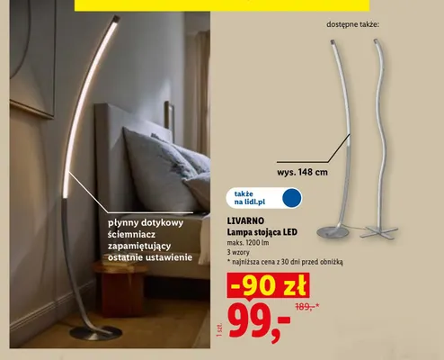 Lampa stojąca LED Livarno promocja w Lidl