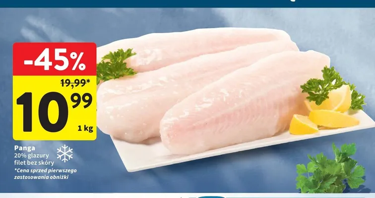 Panga 20% glazury filet bez skóry promocja w Intermarche