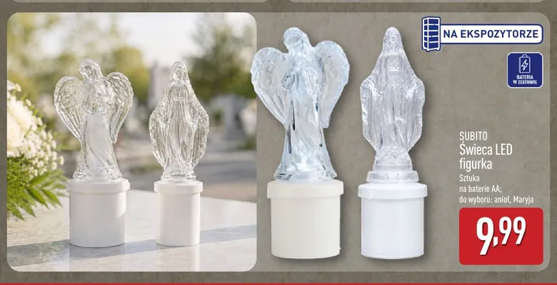 Świeca LED figurka Maryja Subito promocja w Aldi