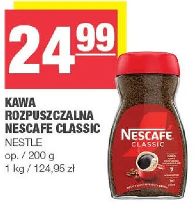 Kawa rozpuszczalna nescafe classic promocja w SPAR