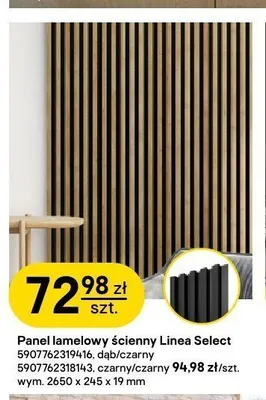 Panel lamelowy ścienny Stegu Linea Select czarny czarny promocja w Castorama