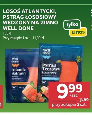 Łosoś atlantycki wędzony na zimno Well Done promocja w Stokrotka