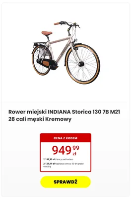 Rower miejski INDIANA Storica 130 promocja w Media Expert
