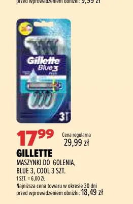 Maszynki do golenia Blue 3 Cool Gillette promocja w Drogerie Natura