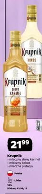 Likier Krupnik mleczna pistacja promocja w Netto