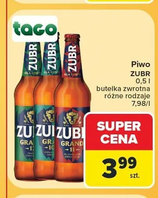 Piwo Zubr Premium promocja w Carrefour