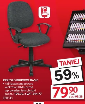 Krzesło biurowe Basic promocja w Selgros