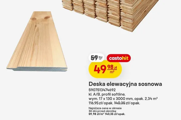 Deska elewacyjna sosnowa promocja w Castorama