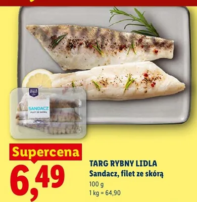 Sandacz filet ze skórą Targ Rybny Lidla promocja w Lidl
