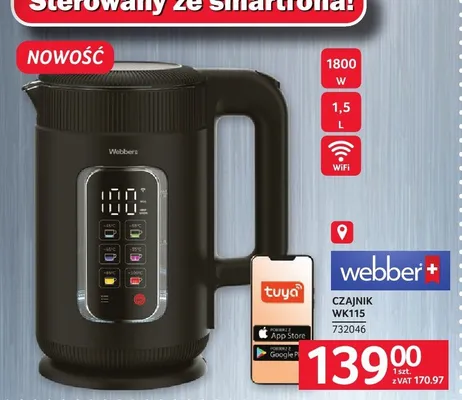 Czajnik WK115 Webber 732046 promocja w Selgros