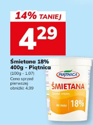 Śmietana 18% promocja w Hitpol