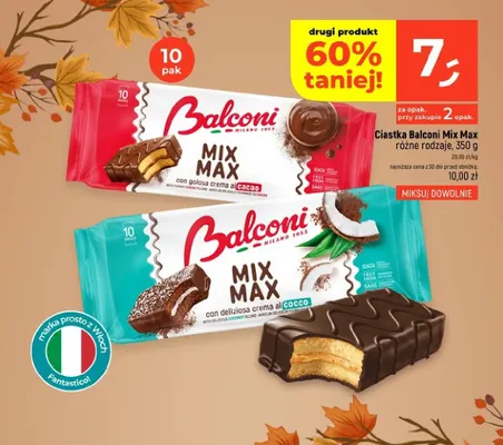 Ciastka Balconi Mix Max cacao promocja w Dealz