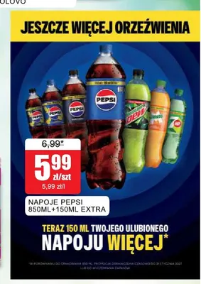 Napój gazowany Pepsi promocja w Bingo