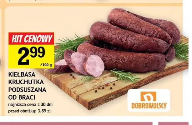 Kiełbasa kruchutka podsuszana od Braci Dobrowolscy promocja w Gram Market