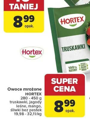 Owoce mrożone Hortex truskawki promocja w Carrefour Market