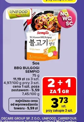 Sos BBQ Bulgogi Sempio promocja w Carrefour