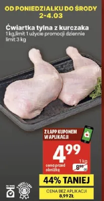 Ćwiartka tylna z kurczaka promocja w Delikatesy Centrum