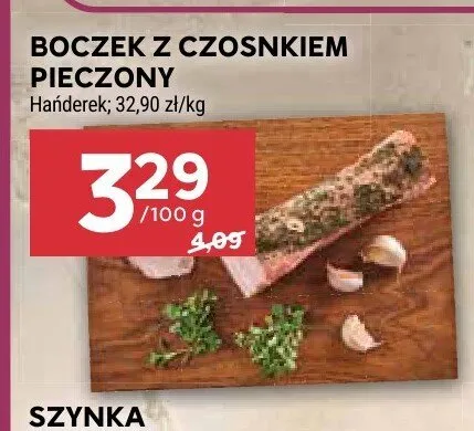 Boczek z czosnkiem pieczony Hańderek promocja w Stokrotka