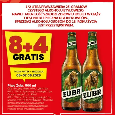 Piwo Żubr 500ml promocja w Twój Market