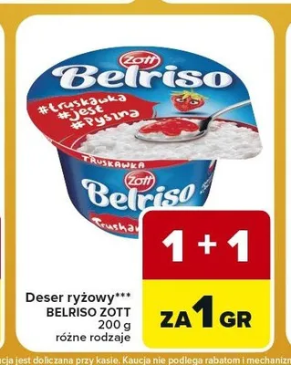 Deser ryżowy Belriso Zott czekolada promocja w Carrefour Express