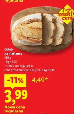 Chleb na maślance promocja w Lidl