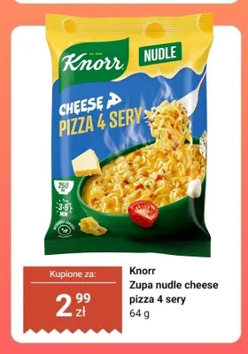 Zupa nudle Knorr cheese pizza 4 sery promocja w Dino