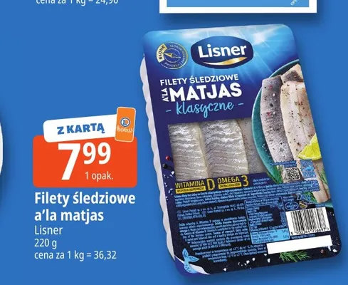 Filety śledziowe a'la matjas klasyczne Lisner promocja w Leclerc