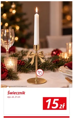 Świecznik wys. ok. 21 cm promocja w KiK