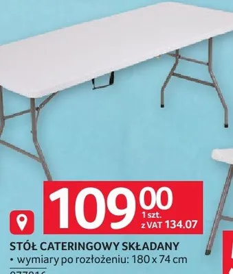 Stół cateringowy składany 180 x 74 cm promocja w Selgros