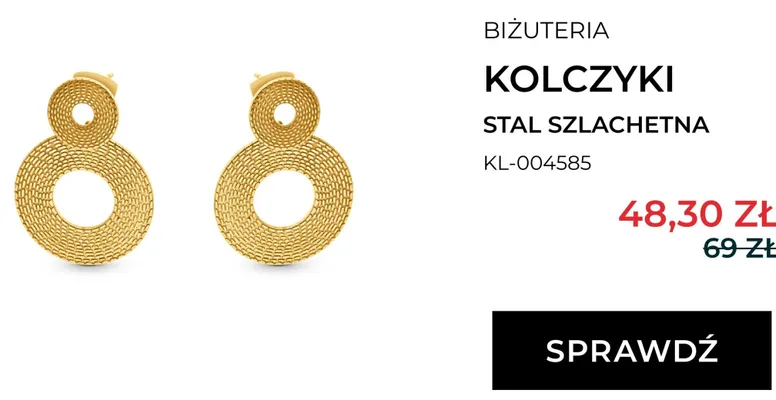Kolczyki stal szlachetna KL-004585 promocja w Briju