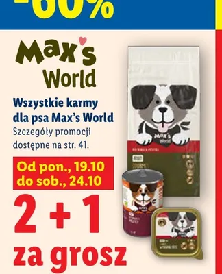 Karma dla psa Max's World promocja w Lidl
