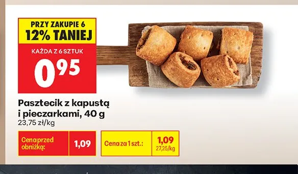 Pasztecik z kapustą i pieczarkami promocja w Biedronka