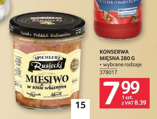 Konserwa mięsna Spichlerz Rusiecki promocja w Selgros
