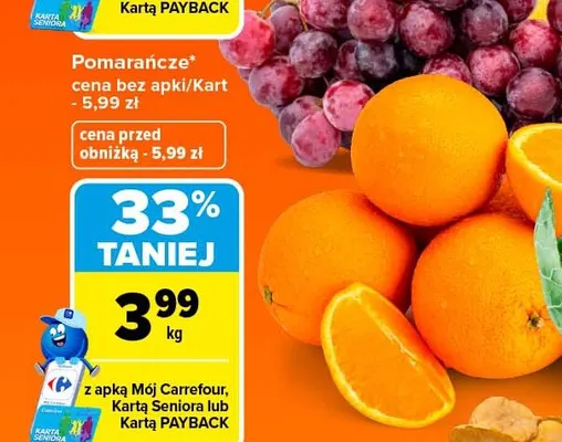 Pomarańcze na sok promocja w Carrefour Market